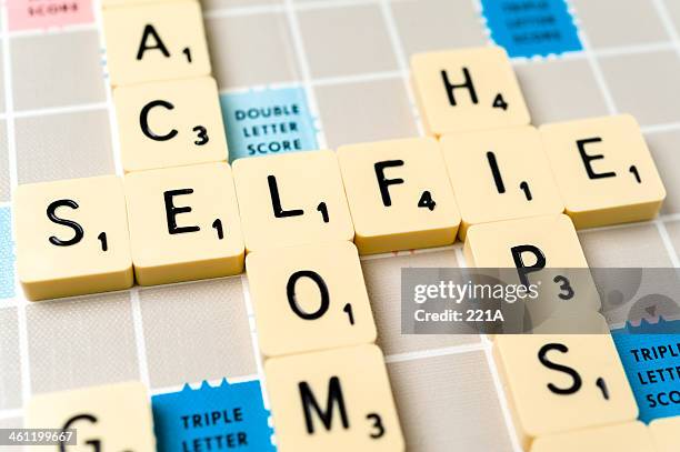 word: selfie - scrabble stock pictures, royalty-free photos & images