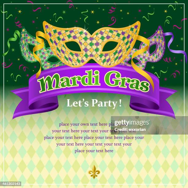 mardi gras masquerade - party facemasks stock illustrations