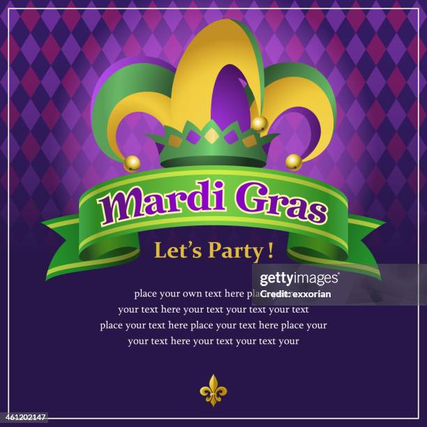 ilustrações, clipart, desenhos animados e ícones de festa na mardi gras - joker card