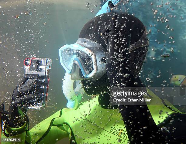 The Optrix by Body Glove is displayed underwater at the 2015 International CES at the Las Vegas Convention Center on January 8, 2015 in Las Vegas,...