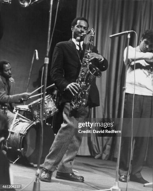 American saxophonist Albert Ayler on stage, 1966.