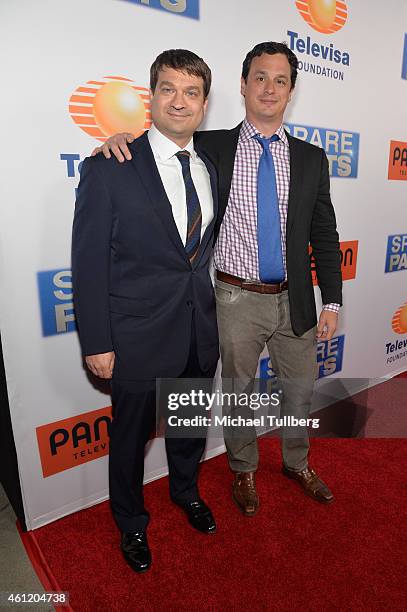 Producers David Alpert and Rick Jacobs attend the premiere of Pantelion Films' "Spare Parts" at ArcLight Cinemas on January 8, 2015 in Hollywood,...