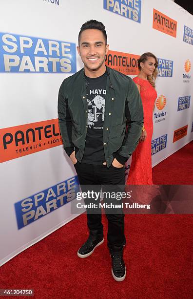 Actor Carlos PenaVega attends the premiere of Pantelion Films' "Spare Parts" at ArcLight Cinemas on January 8, 2015 in Hollywood, California.