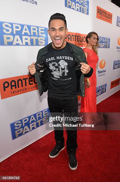 Actor Carlos PenaVega attends the premiere of Pantelion Films' "Spare Parts" at ArcLight Cinemas on January 8, 2015 in Hollywood, California.