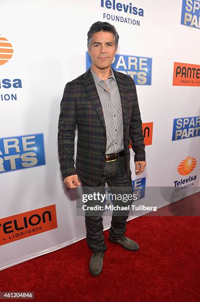 Actor Esai Morales attends the premiere of Pantelion Films' "Spare Parts" at ArcLight Cinemas on January 8, 2015 in Hollywood, California.