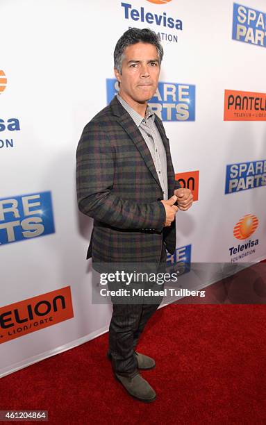 Actor Esai Morales attends the premiere of Pantelion Films' "Spare Parts" at ArcLight Cinemas on January 8, 2015 in Hollywood, California.