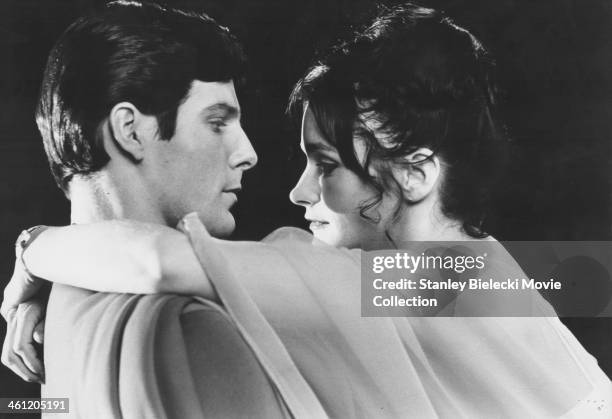 Actors Christopher Reeve and Margot Kidder in a scene from the movie 'Superman', 1978.