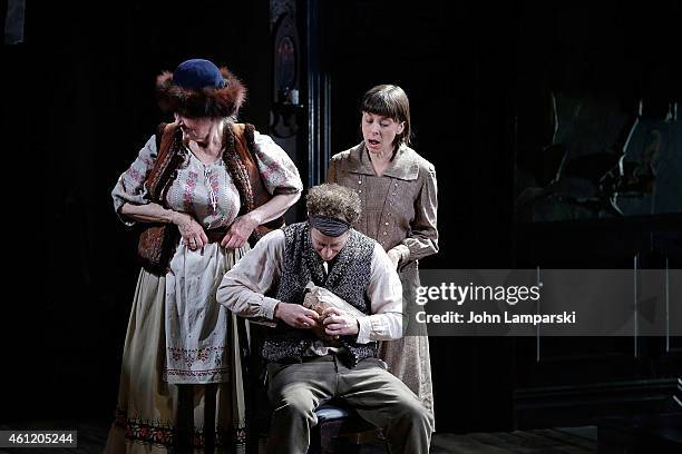 Mary Beth Pei, Joey Slotnick and Jeanine Serralles perform "Dying For It" Opening Night at The Linda Gross Theater on January 8, 2015 in New York...