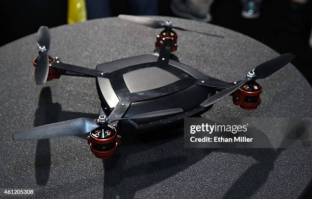 An RC EYE Twist 300 drone from RC Logger is displayed at the 2015 International CES at the Las Vegas Convention Center on January 8, 2015 in Las...