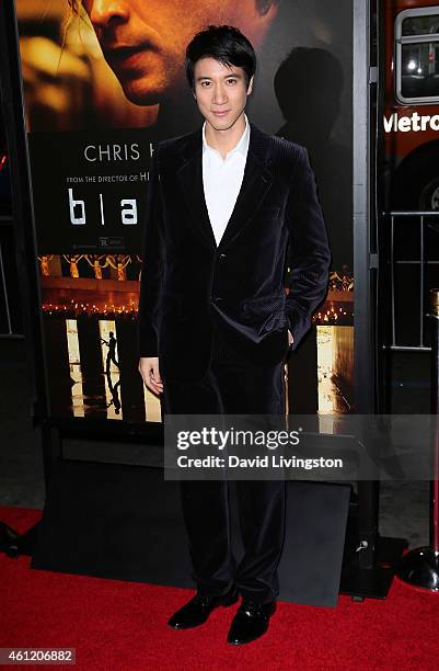 Actor Leehom Wang attends the premiere of Universal Pictures and Legendary Pictures' "Blackhat" at the TCL Chinese Theatre IMAX on January 8, 2015 in...