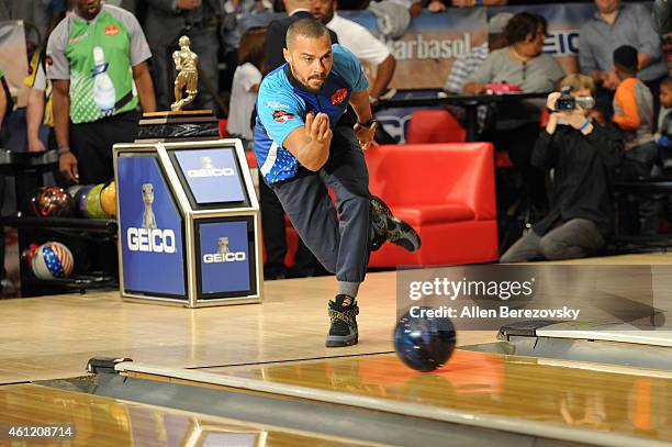 Actor Jesse Williams bowls in the 6th Annual CP3 PBA Celebrity Invitational presented by AMF hosted by L.A. Clippers all-star guard Chris Paul at AMF...