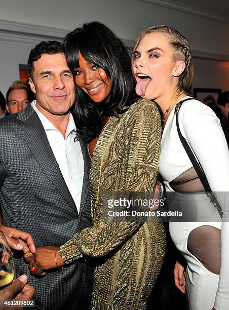 President & CEO, Andre Balazs Properties Andre Balazs, model-actress Naomi Campbell and model Cara Delevingne attend the W Magazine celebration of...