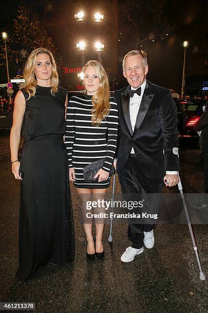 Britta Becker-Kerner, daughter Emily Kerner and Johannes B. Kerner arrive at the Bambi Awards 2014 on November 13, 2014 in Berlin, Germany.