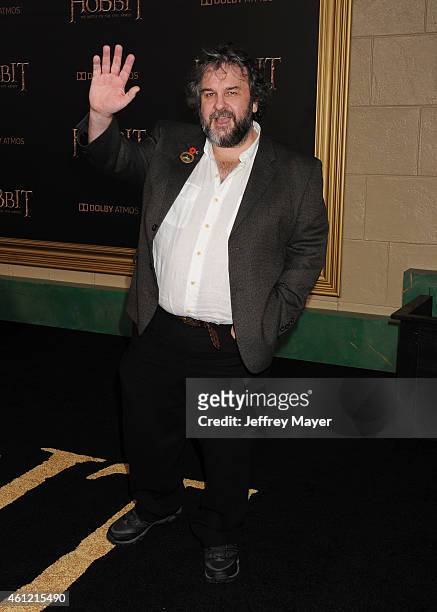 Director Peter Jackson arrives at the 'The Hobbit: The Battle Of The Five Armies' at Dolby Theatre on December 9, 2014 in Hollywood, California.