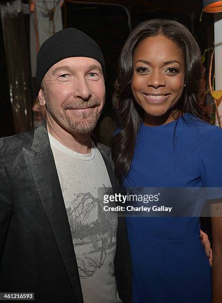 The Edge and actress Naomie Harris attend The Weinstein Company Hosts A Private Party With U2 In Support Of Their Original Song "Ordinary Love" From...