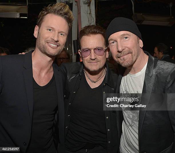 Composer Brian Tyler, Bono and The Edge attend The Weinstein Company Hosts A Private Party With U2 In Support Of Their Original Song "Ordinary Love"...