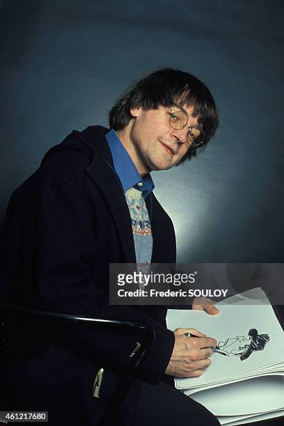 Portrait of French cartoonist Cabu on January 19, 1990 in France.