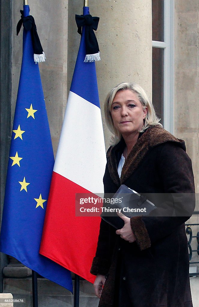 French President Francois Hollande Receives Party Leaders And Ministers At Elysee Palace