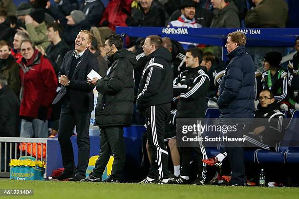 Swansea manager Garry Monk during the Barclays Premier League match between Queens Park Rangers and Swansea City at Loftus Road on January 1, 2015 in...