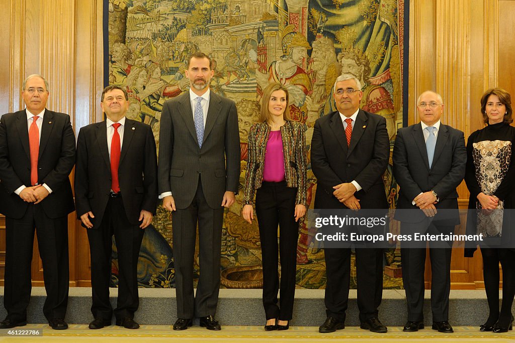 Spanish Royals Attend Audiences At Zarzuela Palace