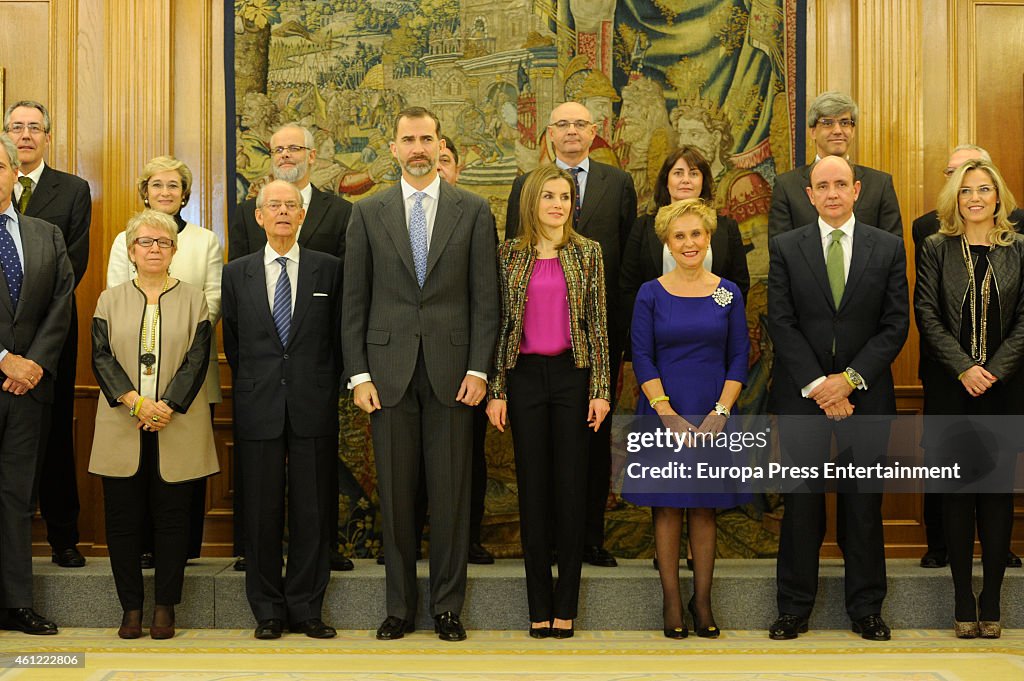 Spanish Royals Attend Audiences At Zarzuela Palace