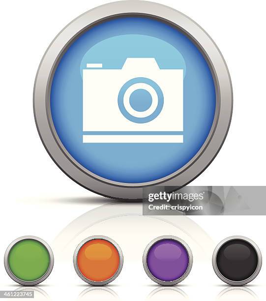 camera icon - dslr camera stock illustrations