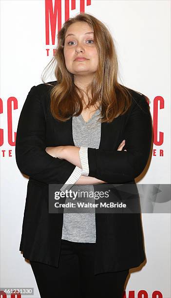 Merritt Wever attends the Meet-N-Greet for the MCC Theater production of 'The Nether' at the MTC Rehearsal Studios on January 9, 2015 in New York...