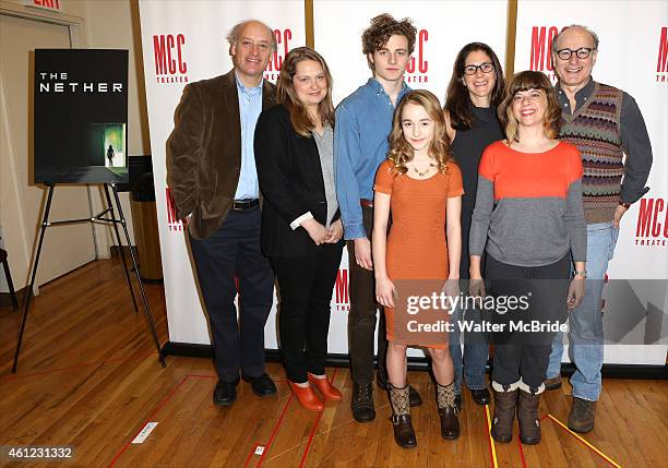 Frank Wood, Merritt Wever, Ben Rosenfield, Sophia Anne Caruso, director Anne Kaufman, playwright Jennifer Haley and Peter Friedman attend the...