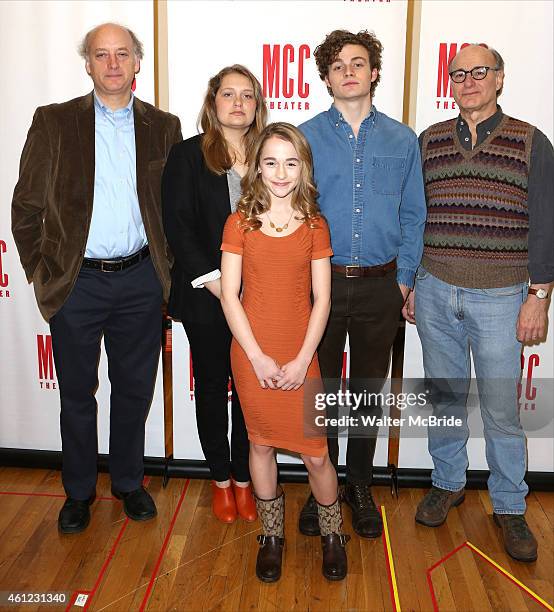 Frank Wood, Merritt Wever, Sophia Anne Caruso, Ben Rosenfield and Peter Friedman attend the Meet-N-Greet for the MCC Theater production of 'The...