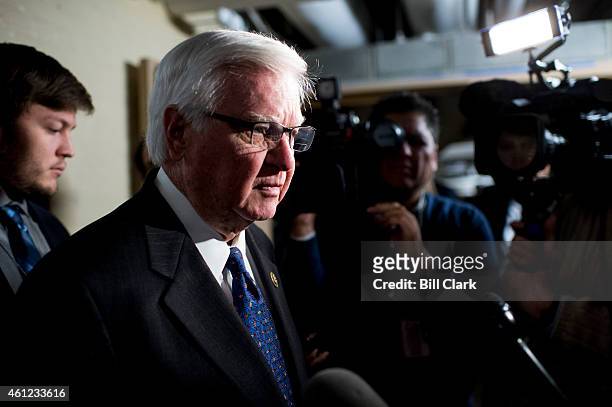 Rep. Harold Rogers, R-Ky., speaks with reporters following the House GOP caucus meeting on immigration on Friday, Jan. 9, 2015.