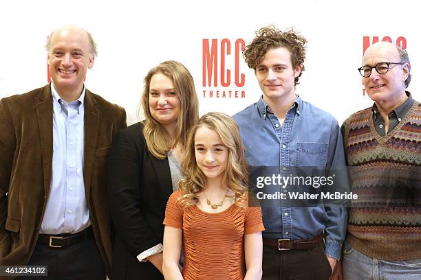 Frank Wood, Merritt Wever, Sophia Anne Caruso, Ben Rosenfield and Peter Friedman attend the Meet-N-Greet for the MCC Theater production of 'The...