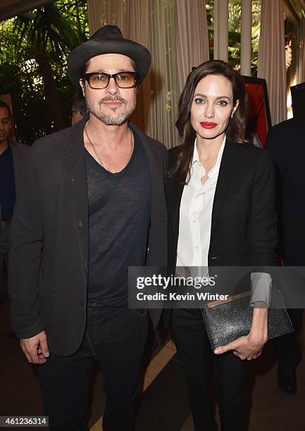 Actor Brad Pitt and actress/director Angelina Jolie attend the 15th Annual AFI Awards at Four Seasons Hotel Los Angeles at Beverly Hills on January...