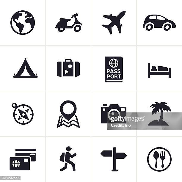 reisen symbole - moped stock-grafiken, -clipart, -cartoons und -symbole