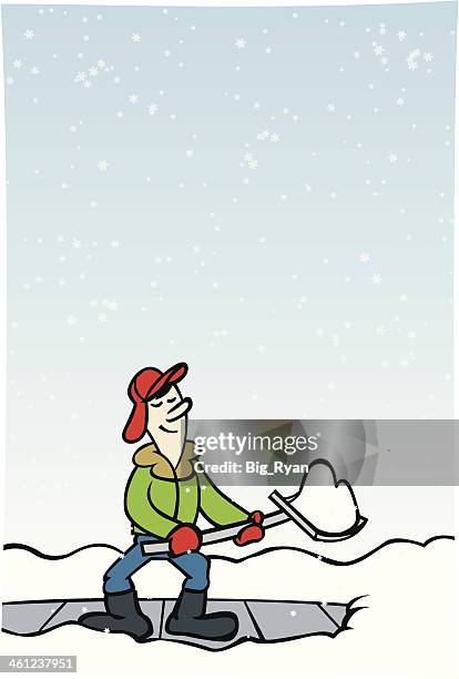 shoveling snow - snow shovel stock illustrations