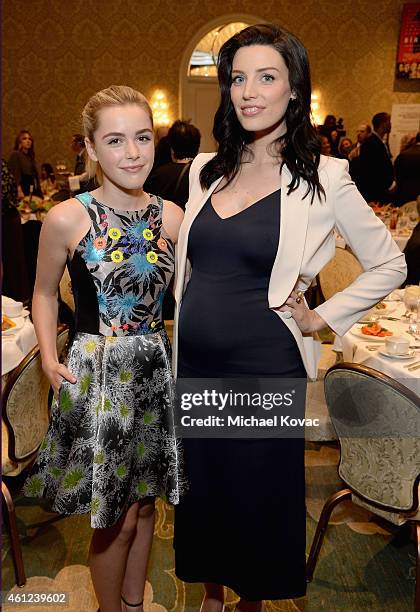 Actors Kiernan Shipka and Jessica Pare attend the 15th Annual AFI Awards Luncheon at Four Seasons Hotel Los Angeles at Beverly Hills on January 9,...