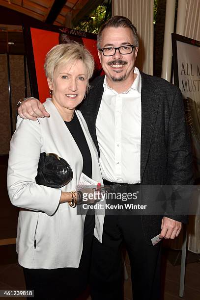 Hollly Rice and writer-producer Vince Gilligan attend the 15th Annual AFI Awards at Four Seasons Hotel Los Angeles at Beverly Hills on January 9,...