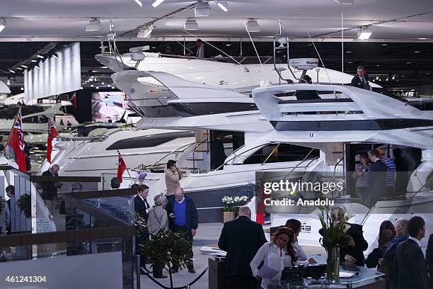 People visiting the London Boat Show at ExCel on January 9, 2015 in London, England. Until the 18th of January the London Boat Show will showcase,...