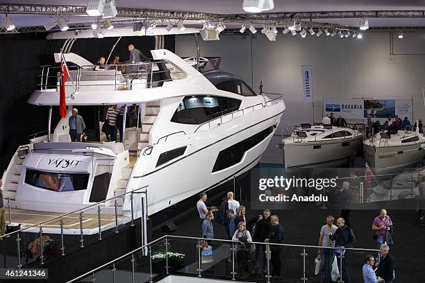 People visiting the London Boat Show at ExCel on January 9, 2015 in London, England. Until the 18th of January the London Boat Show will showcase,...