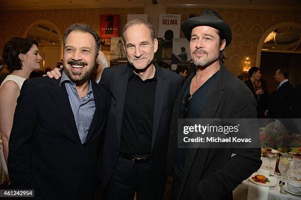 Directors Edward Zwick and Marshall Herskovitz and actor Brad Pitt attend the 15th Annual AFI Awards Luncheon at Four Seasons Hotel Los Angeles at...