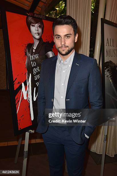 Actor Jack Falahee attends the 15th Annual AFI Awards at Four Seasons Hotel Los Angeles at Beverly Hills on January 9, 2015 in Beverly Hills,...