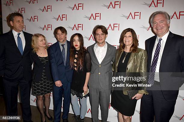 Filmmaker Richard Linklater, actors Lorelei Linklater, Ellar Coltrane and guests attend the 15th Annual AFI Awards at Four Seasons Hotel Los Angeles...