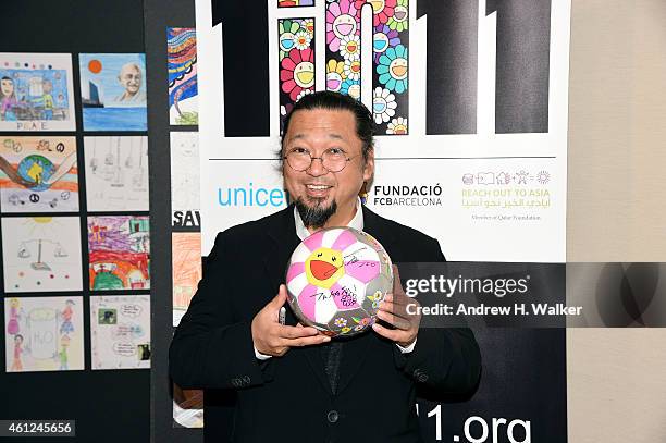 Artist Takashi Murakami supports the launch of '1 in 11', a partnership between FC Barcelona Foundation, UNICEF and Reach out to Asia to help...