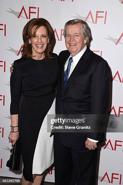 Anne Sweeney and business executive Robert A. Daly attend the 15th Annual AFI Awards at Four Seasons Hotel Los Angeles at Beverly Hills on January 9,...