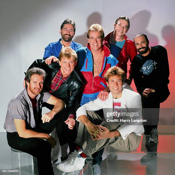 Music Group Chicago poses for a portrait in 1984 in Los Angeles, California.