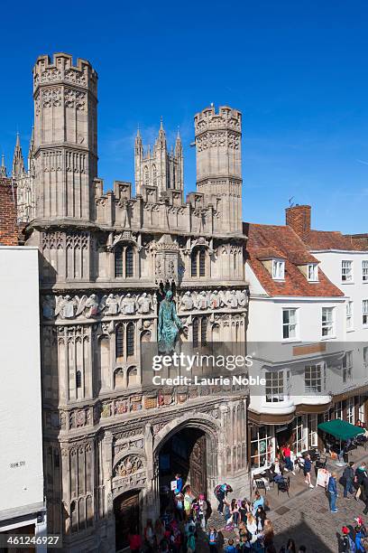 cathedral gate, canterbury, kent, england - canterbury cathedral stock pictures, royalty-free photos & images