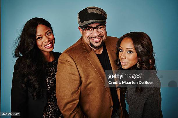 Actress Jill Marie Jones, Writer/Director Russ Parr and actress Jahnee Wallace from 'Hear No Evil' pose for a portrait during the 2015 Winter TCA...