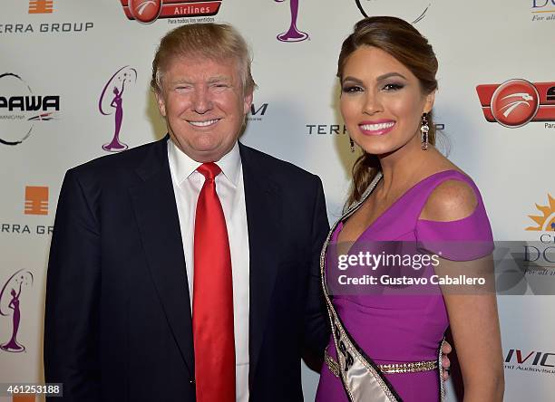 Donald Trump Miss Universe 2014 Gabriela Isler attends Miss Universe Welcome Event and Reception at Downtown Doral Park on January 9, 2015 in Doral,...