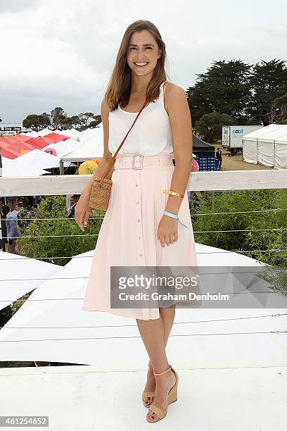 Frances Abbott attends the Portsea Polo event at Point Nepean Quarantine Station on January 10, 2015 in Melbourne, Australia.