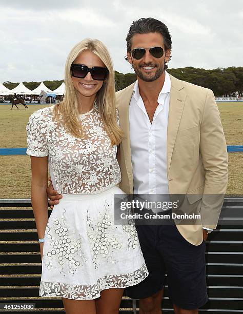 Tim Robards and Anna Heinrich attend the Portsea Polo event at Point Nepean Quarantine Station on January 10, 2015 in Melbourne, Australia.