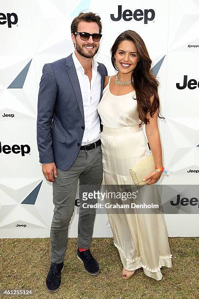 Olympia Valance and partner attend the Portsea Polo event at Point Nepean Quarantine Station on January 10, 2015 in Melbourne, Australia.